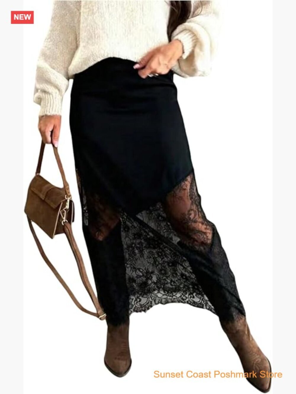 High Waisted Lace Skirt Western Concert Outfit Long Skirt